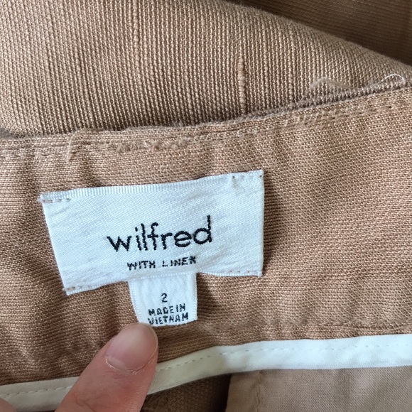 Aritzia Wilfred Cauchy Cropped Lyocell & Linen Pants/Trousers Size 2
